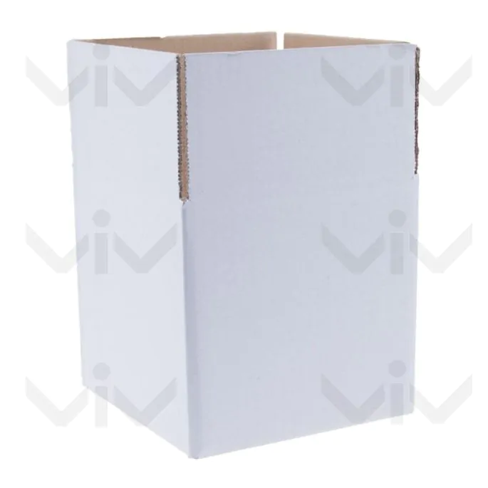 Kartonnen Dozen, Enkelgolf, 200 x 100 x 100 mm, Wit - W i witte doos min 3 1 1 2 - 7400723 